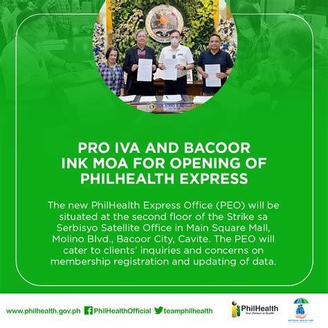PRO IVA and Bacoor ink MOA for opening of PhilHealth Express.